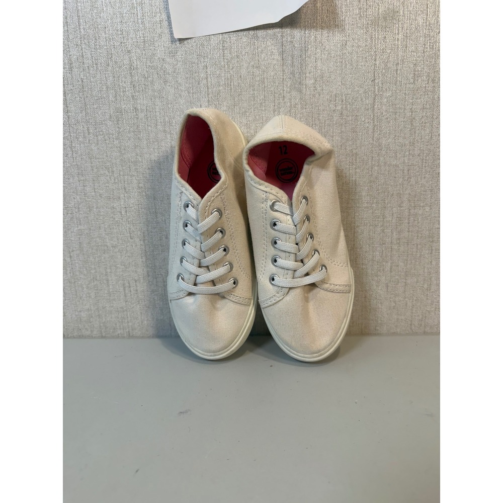 Wonder Nation Girls White Slip-On Low Top Sneakers Kids Shoes‎ Size 12